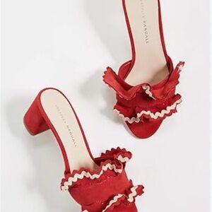 Loeffler Randall Red Ruffle Mules